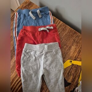 Kids Jogger Pants Set - Blue, Red, and Gray